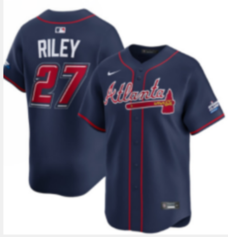 Men Atlanta Braves #27 Riley blue 2025 Nike MLB jersey->atlanta braves->MLB Jersey